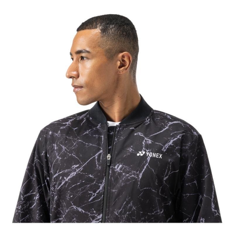 Hanorac bărbătesc Yonex Warm-up Jacket CLUB TEAM Negru - hanorac negru elegant Yonex pentru tenis și antrenamente
