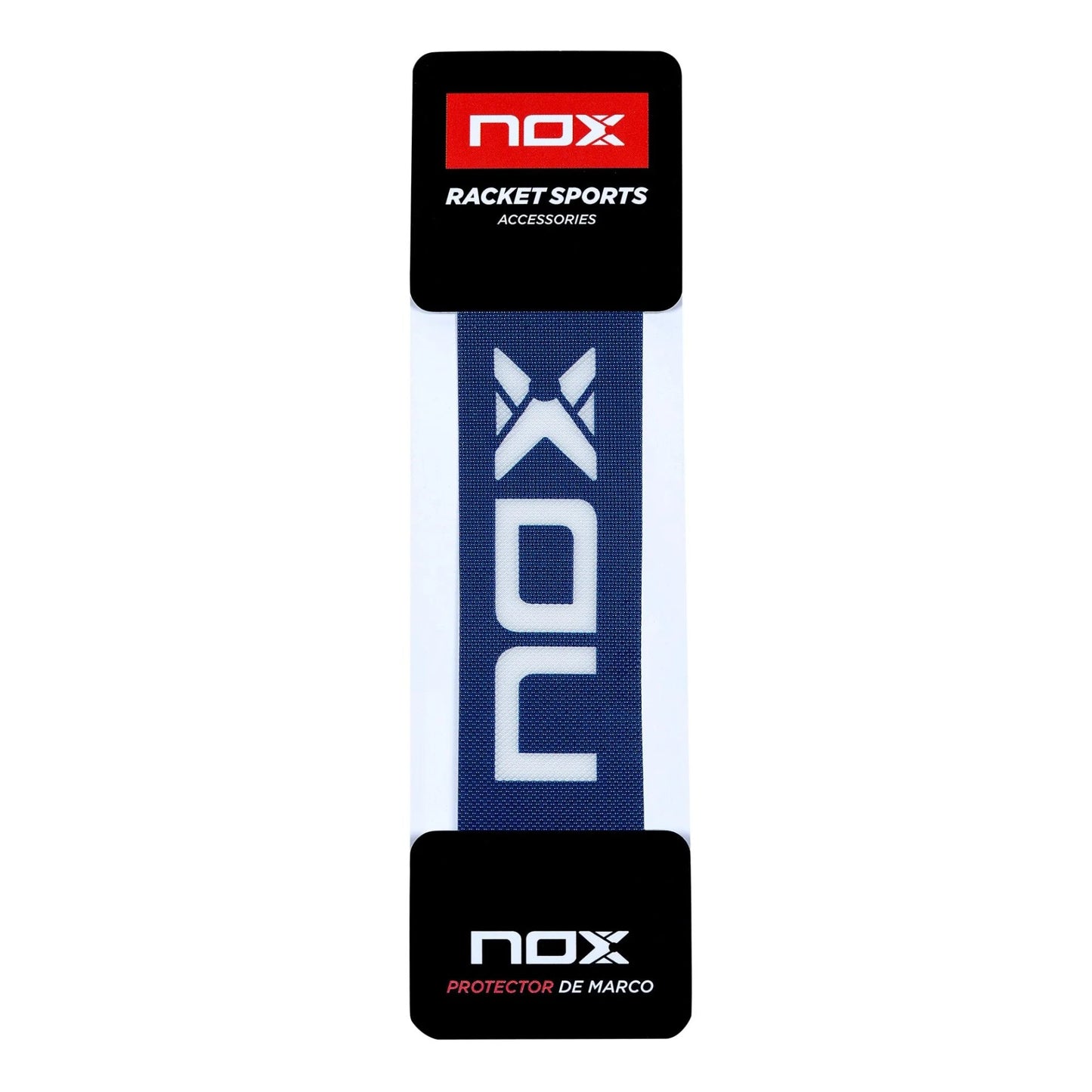 Padel racket protector NOX PROTECTOR BAG 6 units – blue color with white logo, 3M adhesive for protecting the padel racket frame from impacts and scratches.