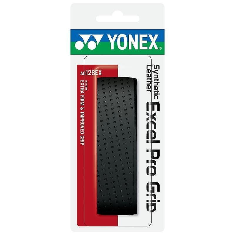 Grip de bază Yonex SYNTHETIC LEATHER EXCEL PRO Black – grip negru, mai rezistent și îmbunătățit, pentru rachete de tenis și rachete de padel.