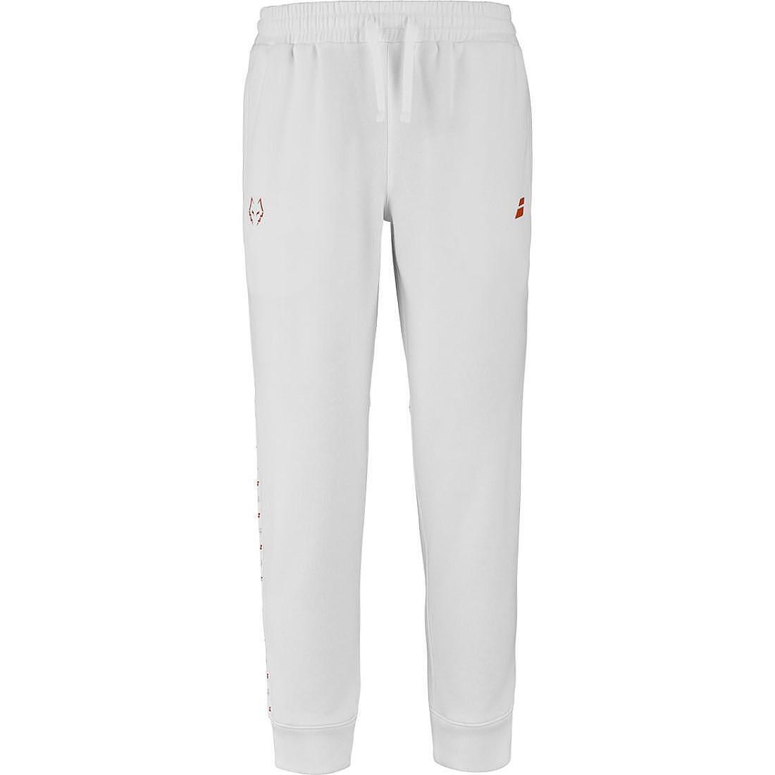 PADEL SWEATPANTS BABOLAT SWEAT PANT J. LEBRON WHITE - white sports pants for padel and comfort during play.