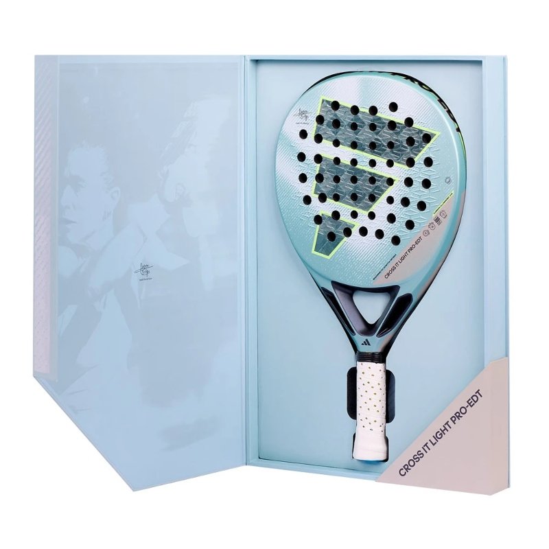 Adidas Cross It Light Pro EDT 2026 padel racket - a limited-edition padel racket with a round shape, even balance, 24K Aluminized Carbon and Eva Soft Energy for maximum control and maneuverability.