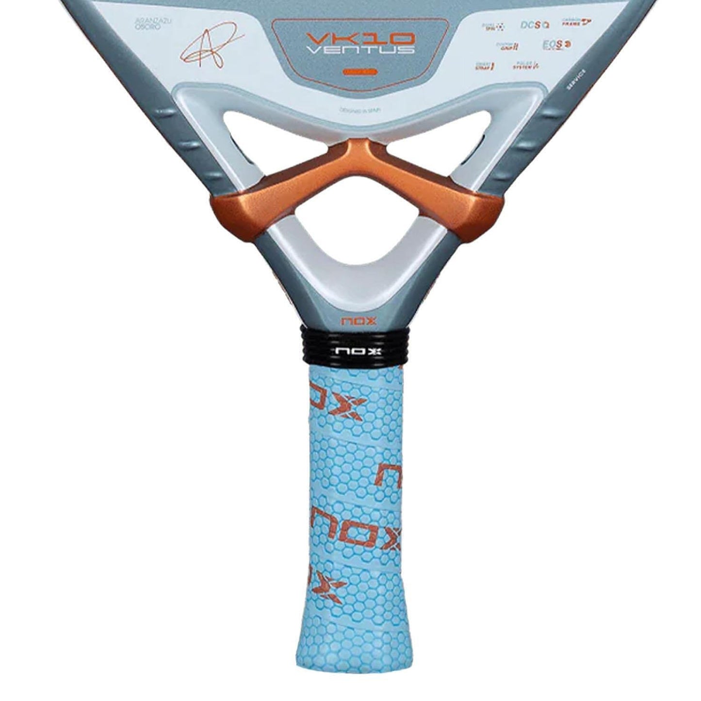 VK10 Ventus 12K Control padel racket with 12K carbon, MLD Black EVA core, Dual Spin surface and a round shape, designed for professional players.