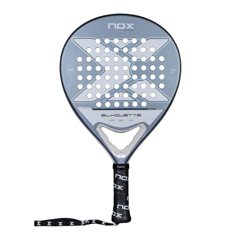 Nox X-One Silhouette 26 padel racket – padel racket with a round shape, extended handle, HR3 Core, 3K Fiberglass and carbon frame for excellent control and comfort during play.