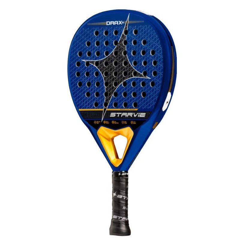 Padel racket Star Vie Drax +– professional padel racket with a hybrid shape, 15K Aluminized Carbon, Pro 50 EVA and Noene Inside for power, control and reduced vibrations.