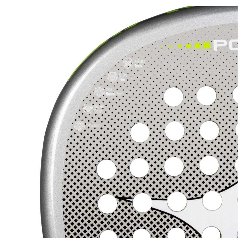 Star Vie Polaris padel racket– a professional teardrop-shaped padel racket with 12K Carbon, Soft 30 EVA, Hex Tech and Noene Inside for an excellent balance of control, power and comfort.
