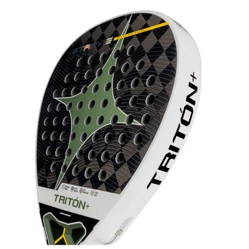 Padel racket Star Vie Triton Balance +– professional padel racket with a teardrop shape, 3K Carbon, Pro 50 EVA, Star Balance System and Noene Inside for power, control and stability.