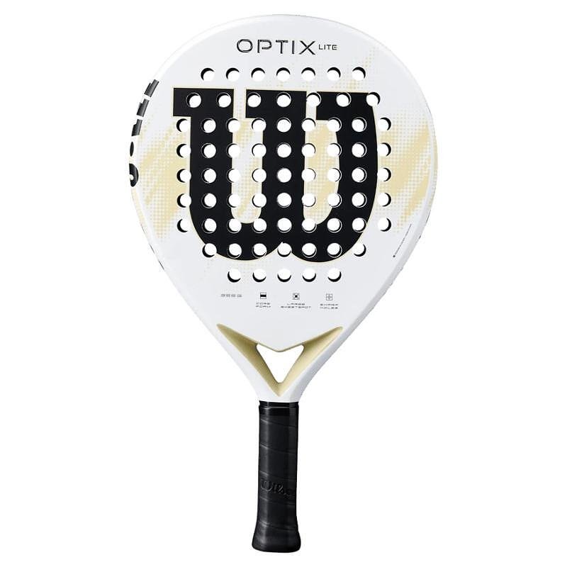 Rachetă de padel Wilson Optix V2 Lite White – o rachetă ușoară și confortabilă pentru începători, cu sweet spot mare și control