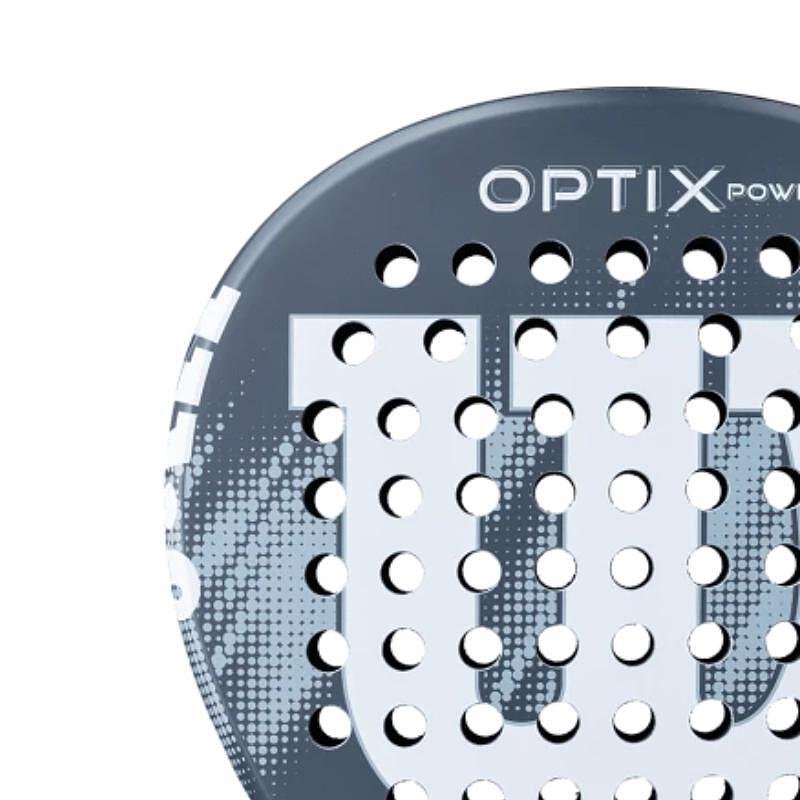 Rachetă de padel Wilson Optix V2 Power Blue, cu formă rotundă și zonă de lovire ideală mare pentru începători