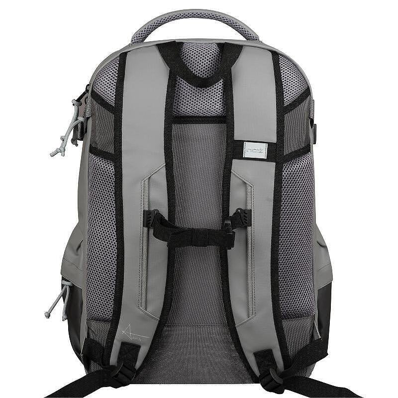 Padel backpack NOX TEAM AT10 Agustin Tapia – grey sports backpack with compartments for a racket, shoes and accessories, with an ergonomic and modern design.