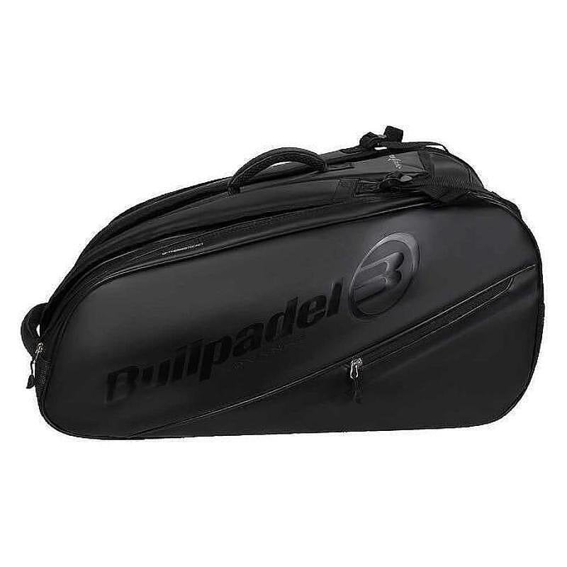 Bullpadel Casual Black padel thermal bag - thermal compartments for 4 rackets, ventilated shoe pocket, synthetic leather