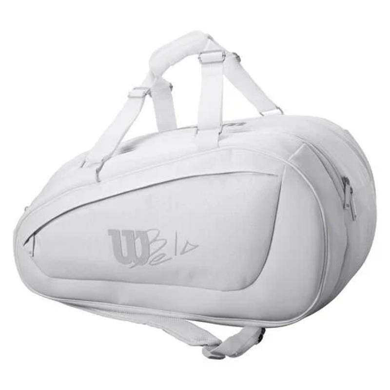 Padel thermal bag Wilson Bela Super Tour – white tennis bag for rackets, durable and stylish for training and competition