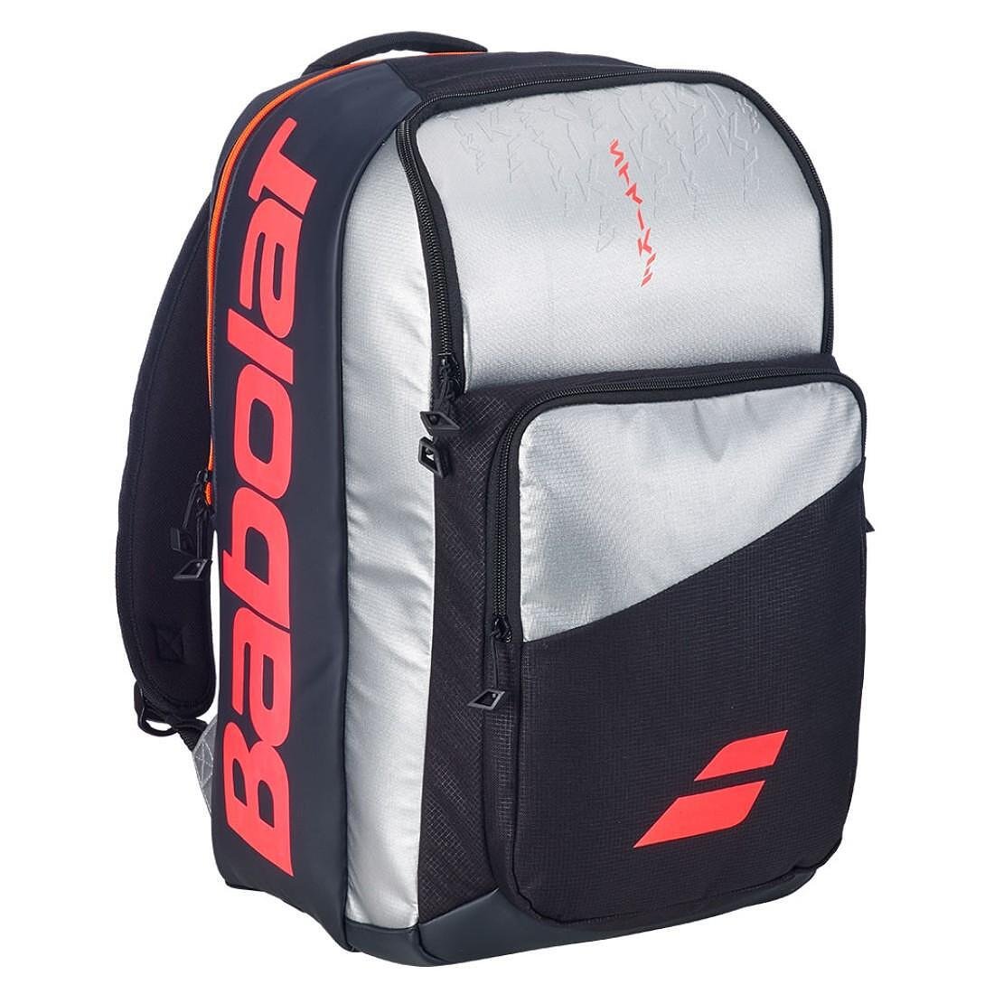 Babolat Pure Strike backpack, tennis backpack for up to 3 rackets, XXL capacity and modern design in Off-Carbon Gray
