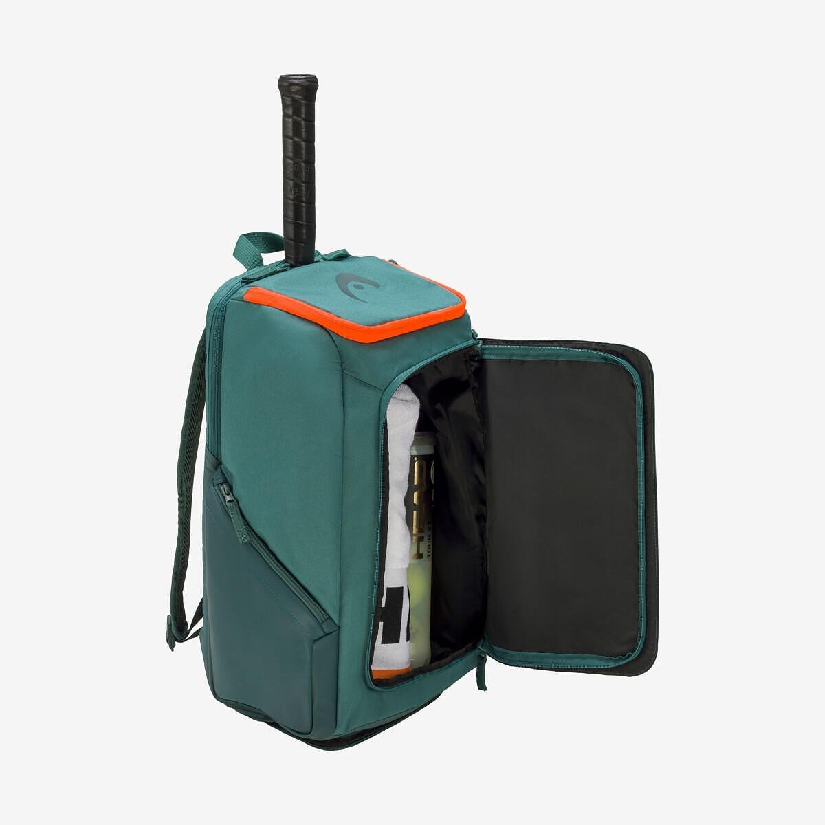Раница Head Pro 28L Dark Cyan/Fluo Orange – тенис раница с отделение за ракета и градски стил