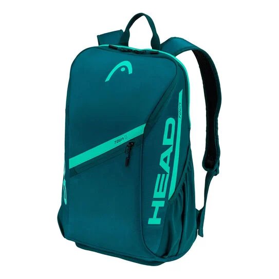 Head Tour 25L Green backpack, stylish 25L tennis backpack for tennis gear and quick phone access
