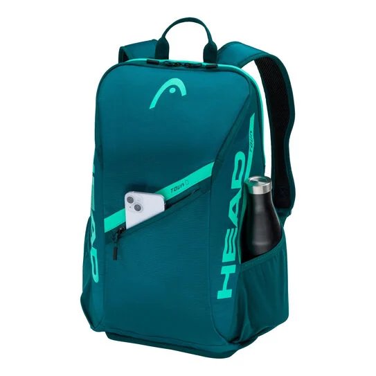 Head Tour 25L Green backpack – green tennis backpack with a shoe compartment and quick phone access