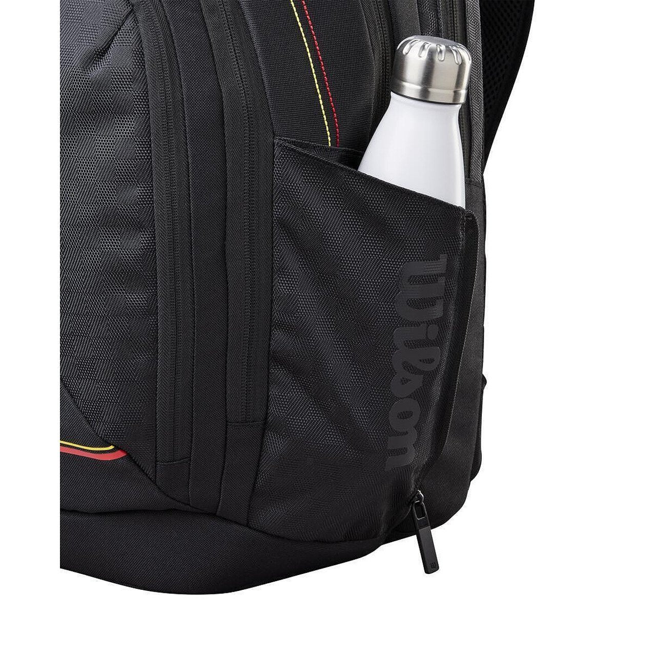Wilson Pro Staff Classic backpack with side bottle pocket, stylish tennis backpack for tennis gear