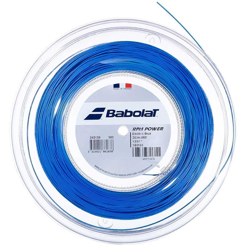 Rolă Babolat RPM POWER 200 m - albastru electric, cordaj din co-poliester pentru tenis, control și spin