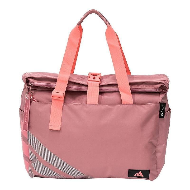 Geantă sport adidas Weekend Bag Martita Ortega 2026 – portocaliu-roz, design roll-top, capacitate 30–35 l