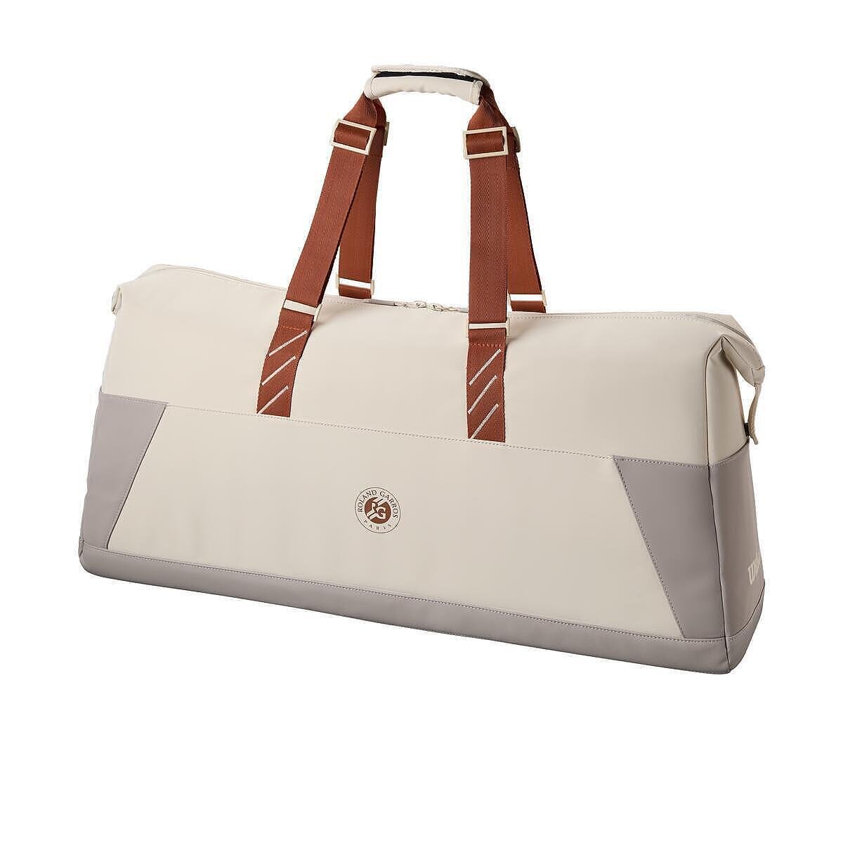 Wilson Roland Garros 2025 Large bag - cream, clay for tennis, a stylish and practical tennis bag with room for 6 rackets and gear