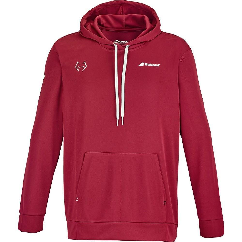 Babolat HOOD SWEAT LEBRON sweatshirt - red dahlia men's hooded sweatshirt, kangaroo pocket and stretch fabric