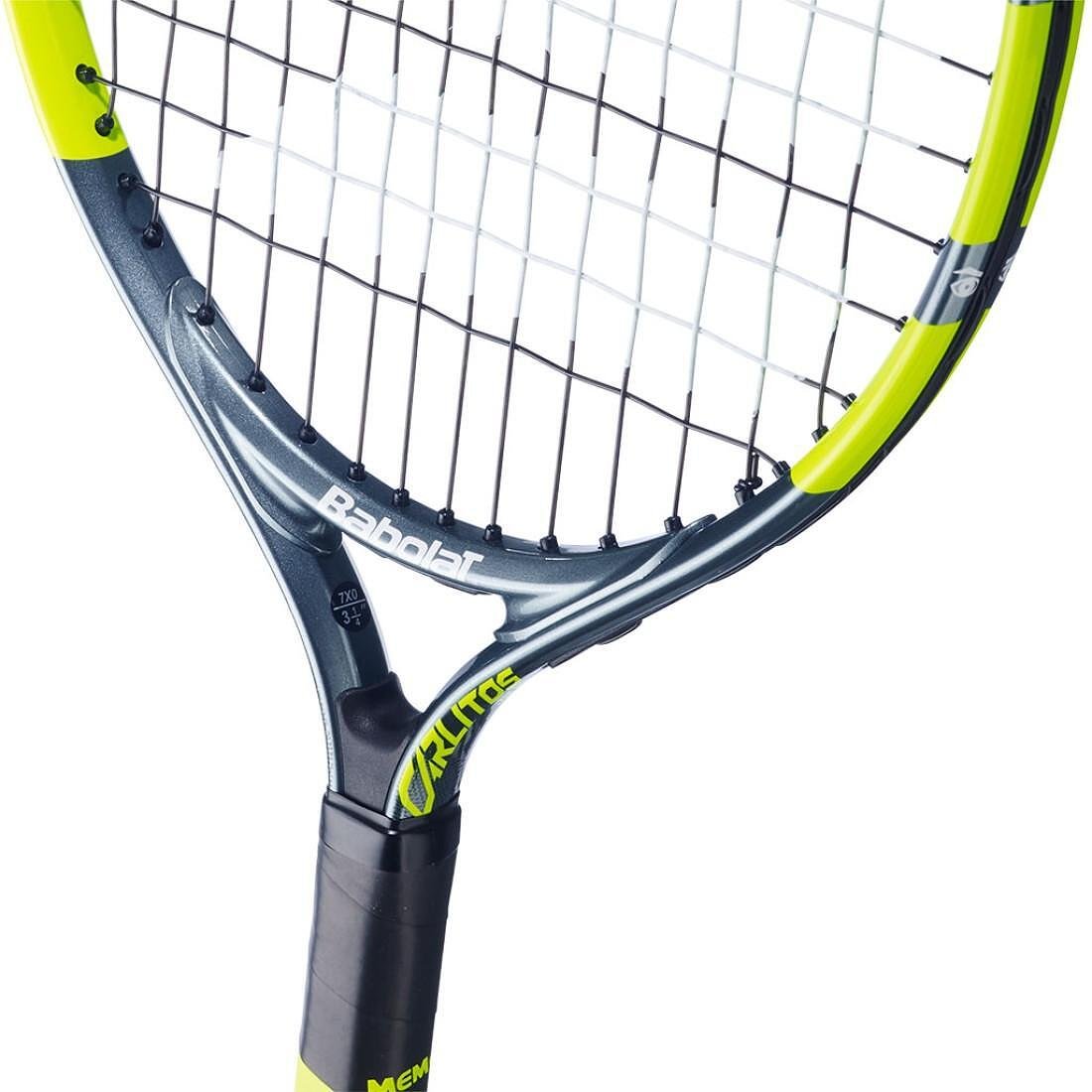 Babolat Carlitos Junior 19 CV tennis racket for children 4-6 years old, lightweight aluminum racket with instructional visual aids.