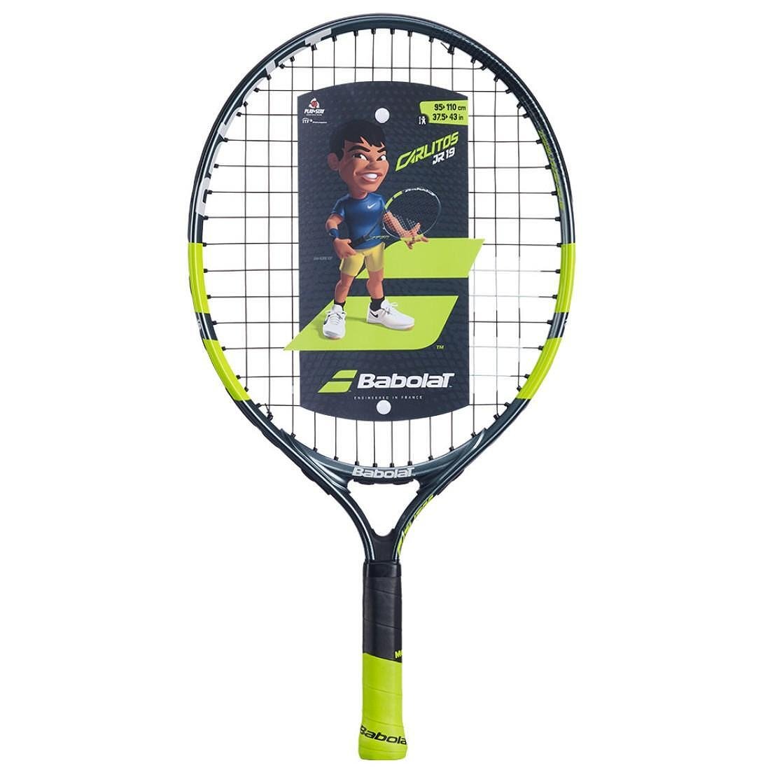 Babolat Carlitos Junior 19 CV tennis racket for children 4-6 years old, lightweight aluminum racket with instructional visual aids