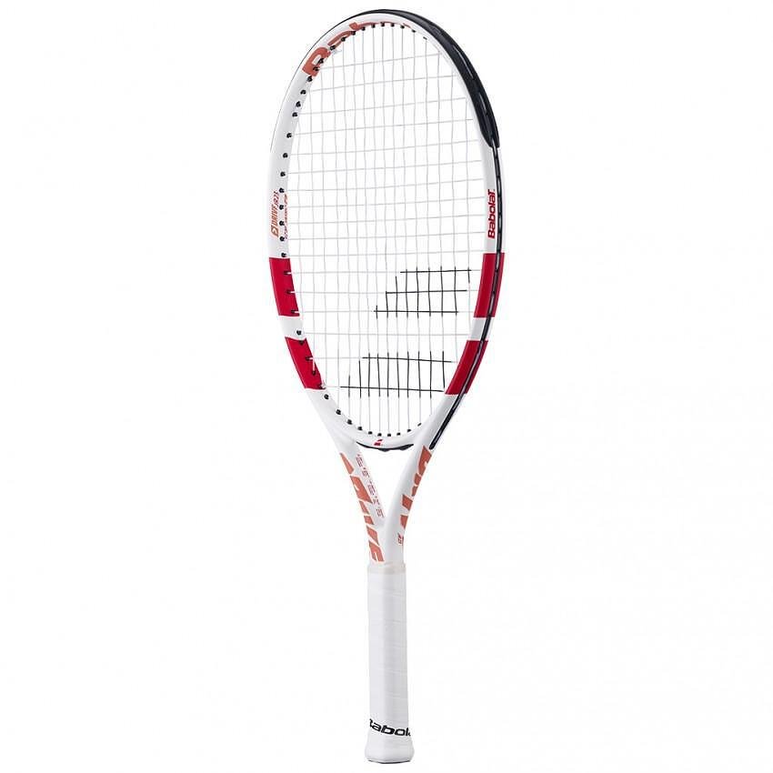 Rachetă de tenis Babolat Drive Junior 23 White pentru copii de 6-8 ani, ușoară și comodă pentru învățare și progres.