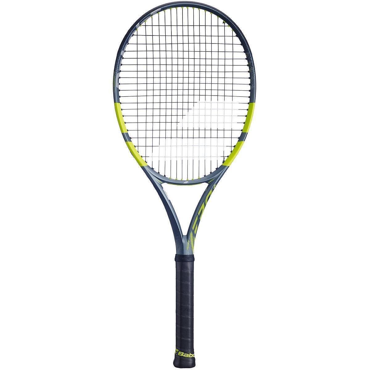 Babolat Pure Aero + Gen9 tennis racket – racket for powerful serves and heavy topspin, aerodynamic design.