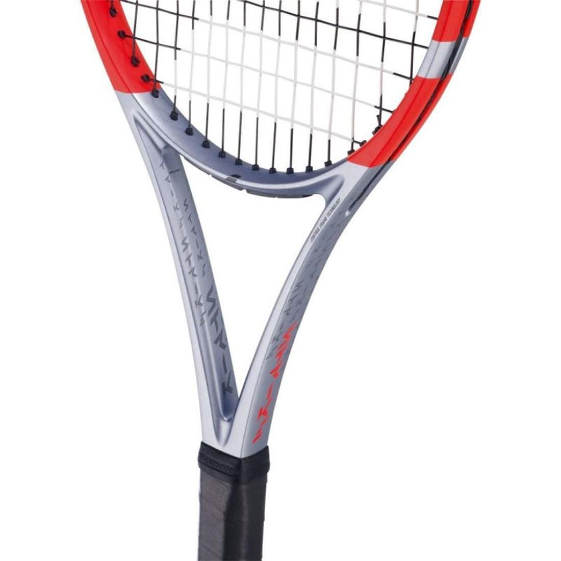 Tennis racket Babolat Pure Strike 100 16x20 Gen4 in a gray and red design for control and precision