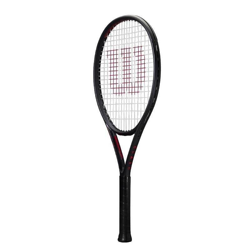 Wilson Clash 26 V3.0 tennis racket – a lightweight junior racket with comfort, control, and a stylish black-and-red design.