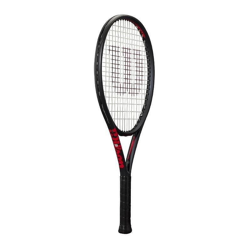 Wilson Clash 25 V3.0 tennis racket for juniors, lightweight and comfortable, with a black design and red accents