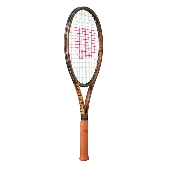 Wilson Pro Staff X V14 tennis racket in Desert Bronze with a larger sweet spot and classic Pro Staff feel