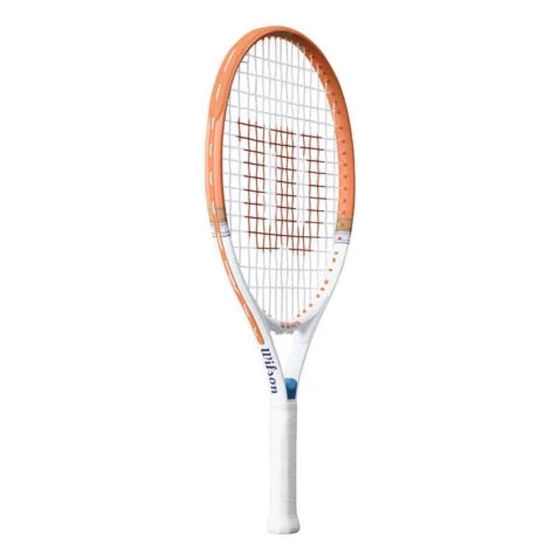 Wilson Roland Garros 2026 Elite 21 tennis racket for kids, a lightweight starter racket with bumper guard and stylish design