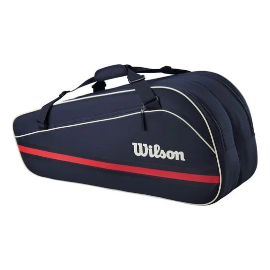Тенис сак Wilson TEAM 2025 Navy - 6 ракети – стилен и практичен тенис сак Wilson за ракети и екипировка.