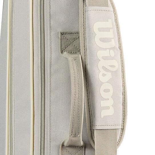 Wilson TEAM 2025 Oatmilk tennis bag - 3 racquets, Wilson tennis bag in Oatmilk color for tennis gear and racquets