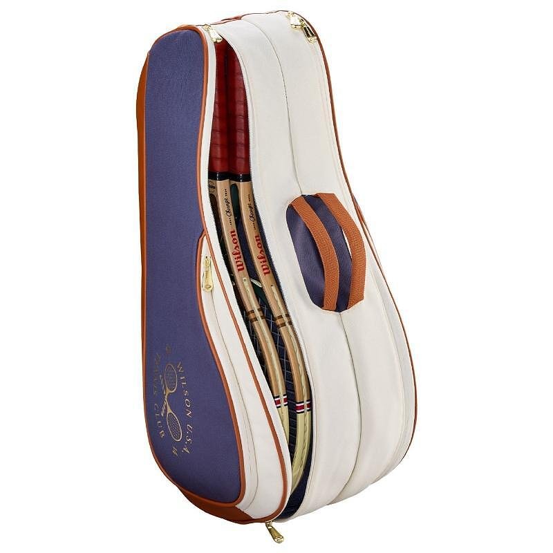 Wilson HERITAGE V2 tennis bag for 6 rackets – stylish limited-edition Wilson tennis bag in cream/clay/navy for 6 rackets.
