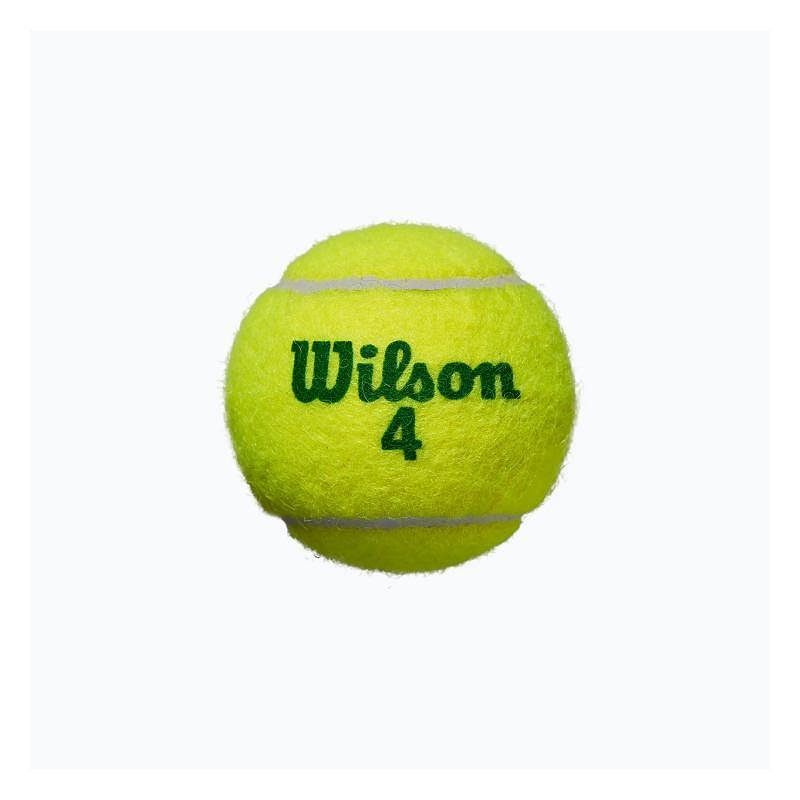 Mingi de tenis Wilson Starter Green - 4 mingi – cu 25% mai lente pentru un control și o tehnică mai bune.