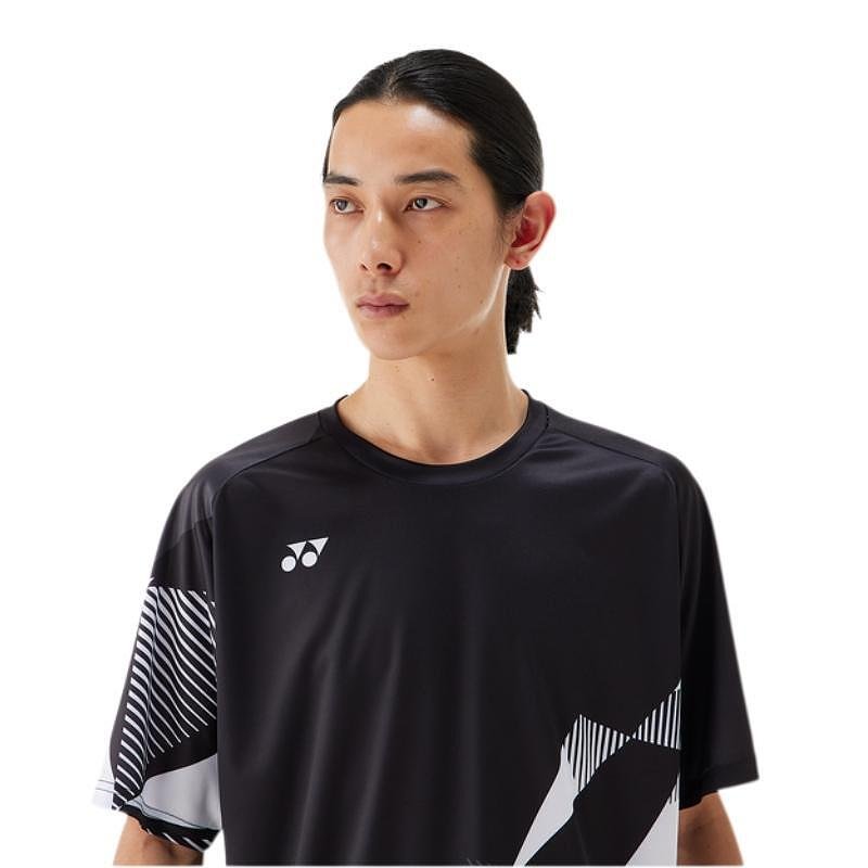 Yonex 16744 Unisex Black T-shirt – a black unisex sports T-shirt for comfort, style, and training, part of tennis gear.