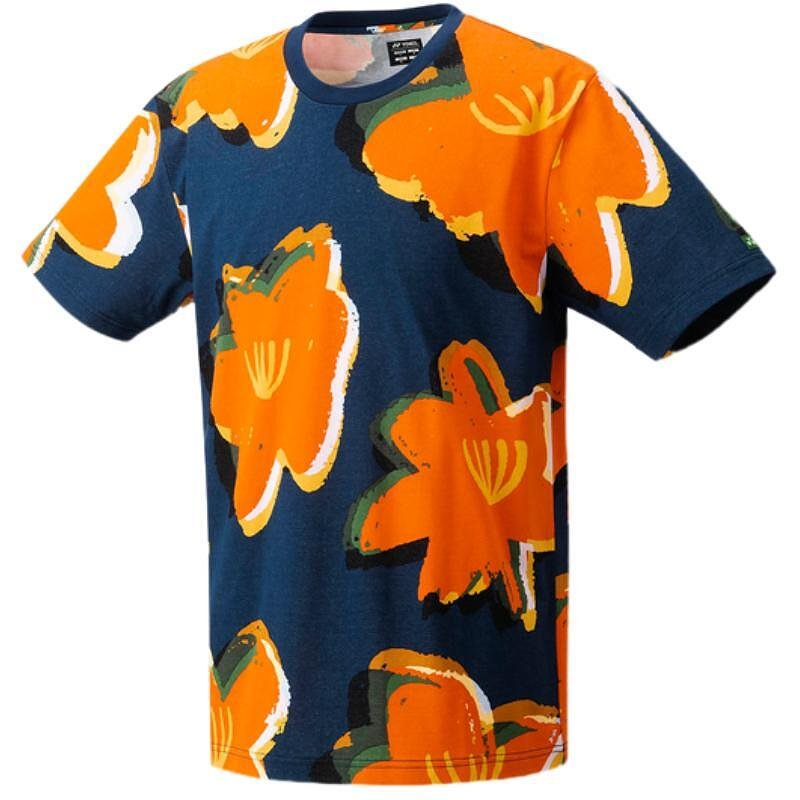 Yonex 2024 T-shirt - UNISEX size S, dark blue with orange print