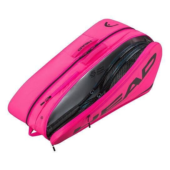 HEAD Tour L Pink thermal bag - 9 rackets - pink thermal tennis bag with space for up to 9 rackets and CCT+ protection for tennis gear.