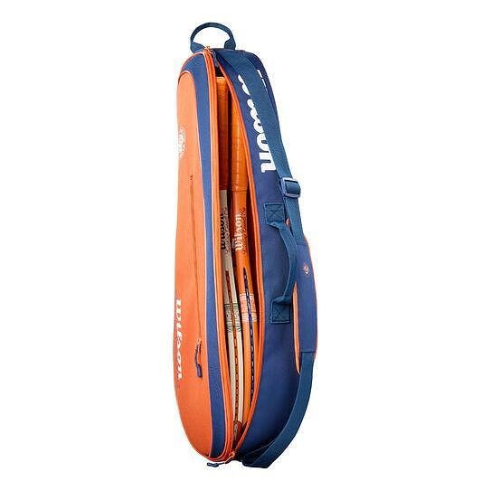 Wilson Team Roland Garros 2026 thermal bag - 3 racquets for tennis gear, stylish Wilson tennis bag in blue and orange