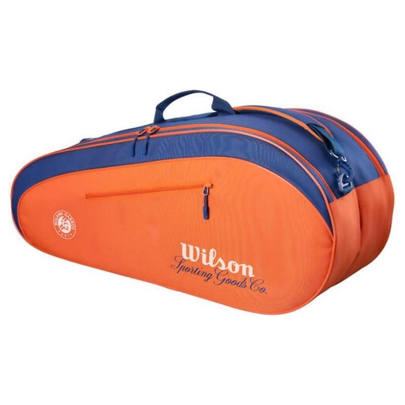 Wilson Team Roland Garros thermal bag - 6 racquets, stylish Wilson tennis bag in orange and blue for 6 racquets