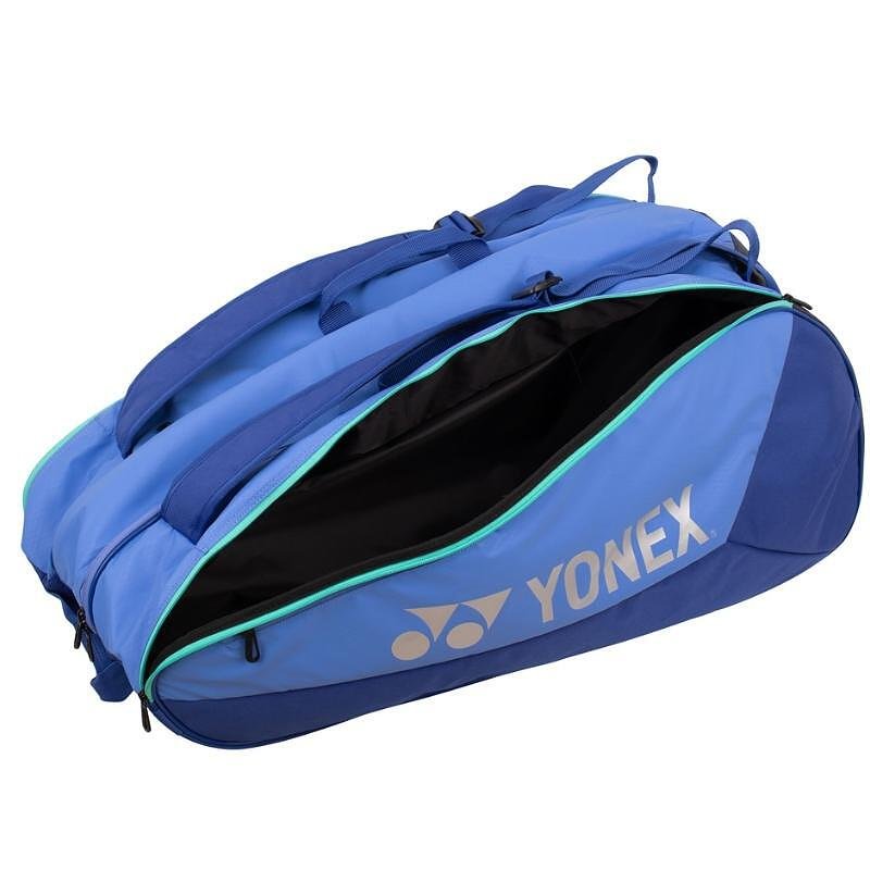 Термобег YONEX TEAM Blast Blue - 12 ракети, син тенис сак с отделение за обувки и YKK цип, 2025