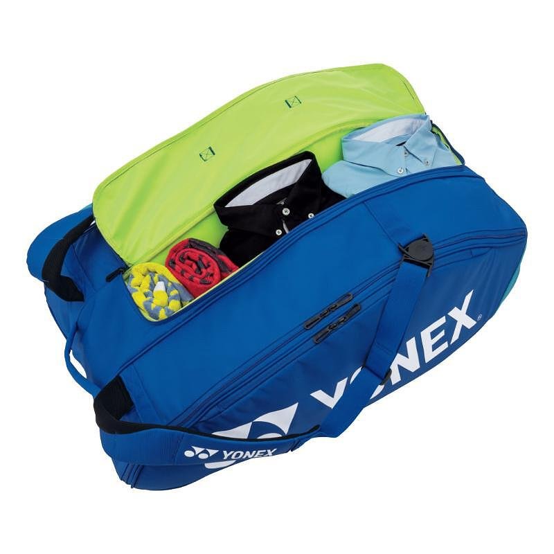 Термобег YONEX PRO BAG Cobalt Blue - 12 ракети, просторен тенис сак Yonex с отделение за обувки