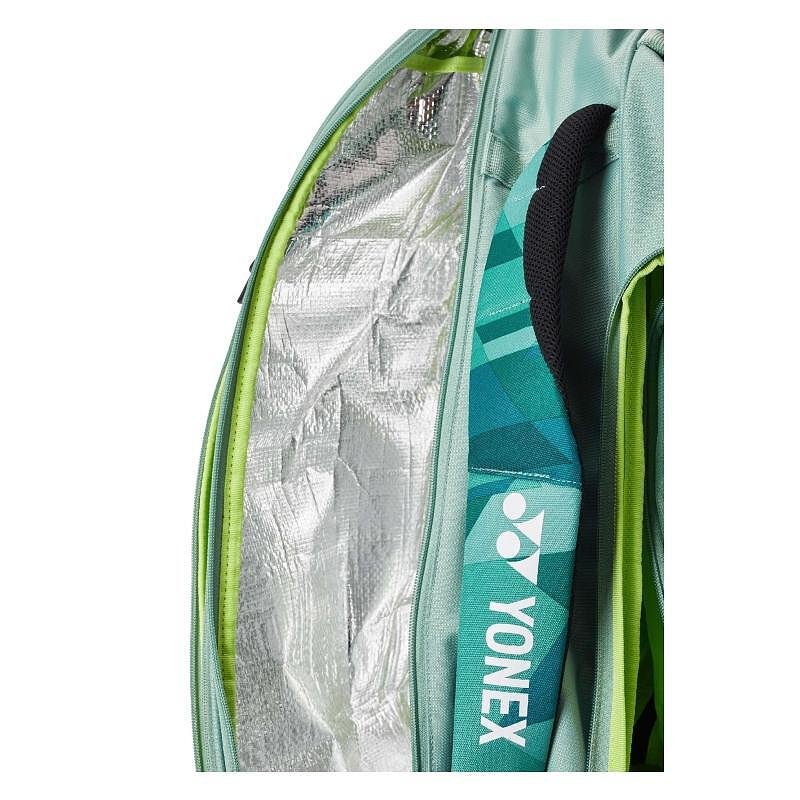 Термобег YONEX PRO BAG Olive Green - 12 ракети, термо отделения и раница за тенис ракети и тенис екипировка