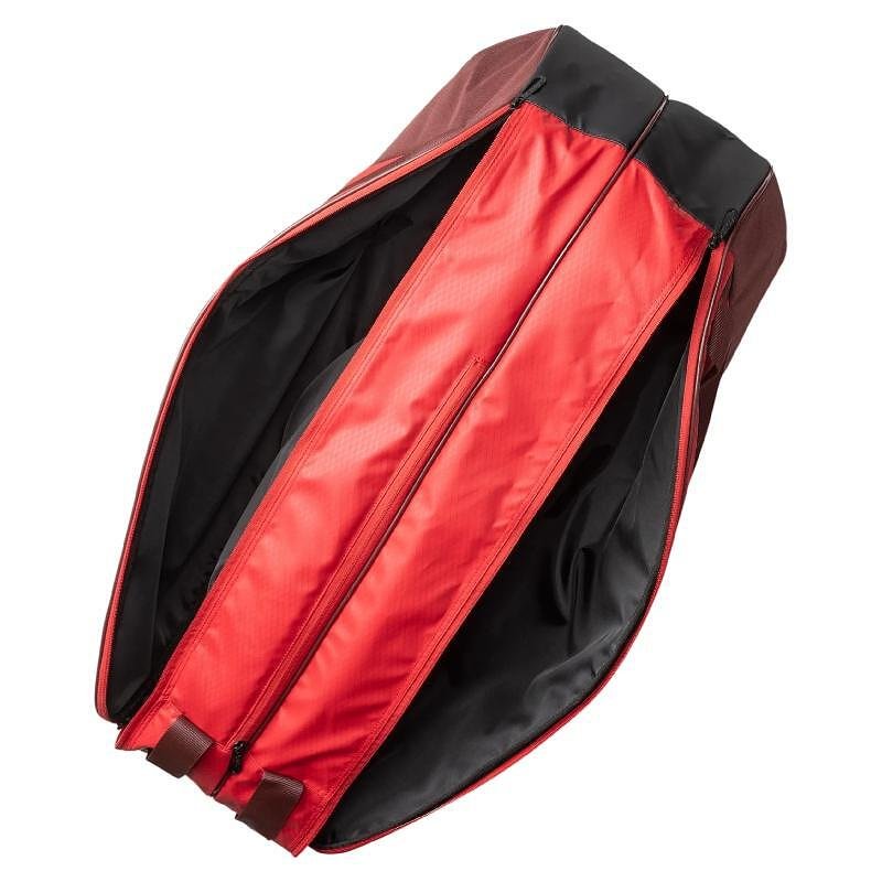 YONEX TEAM Ruby Red thermal bag - 6 rackets, red Yonex tennis bag for 6 rackets and a shoe compartment