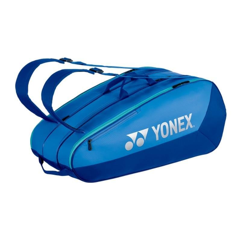 Термобег YONEX TEAM Blast Blue - 9 ракети, син тенис сак Yonex с отделен джоб за обувки и YKK ципове.