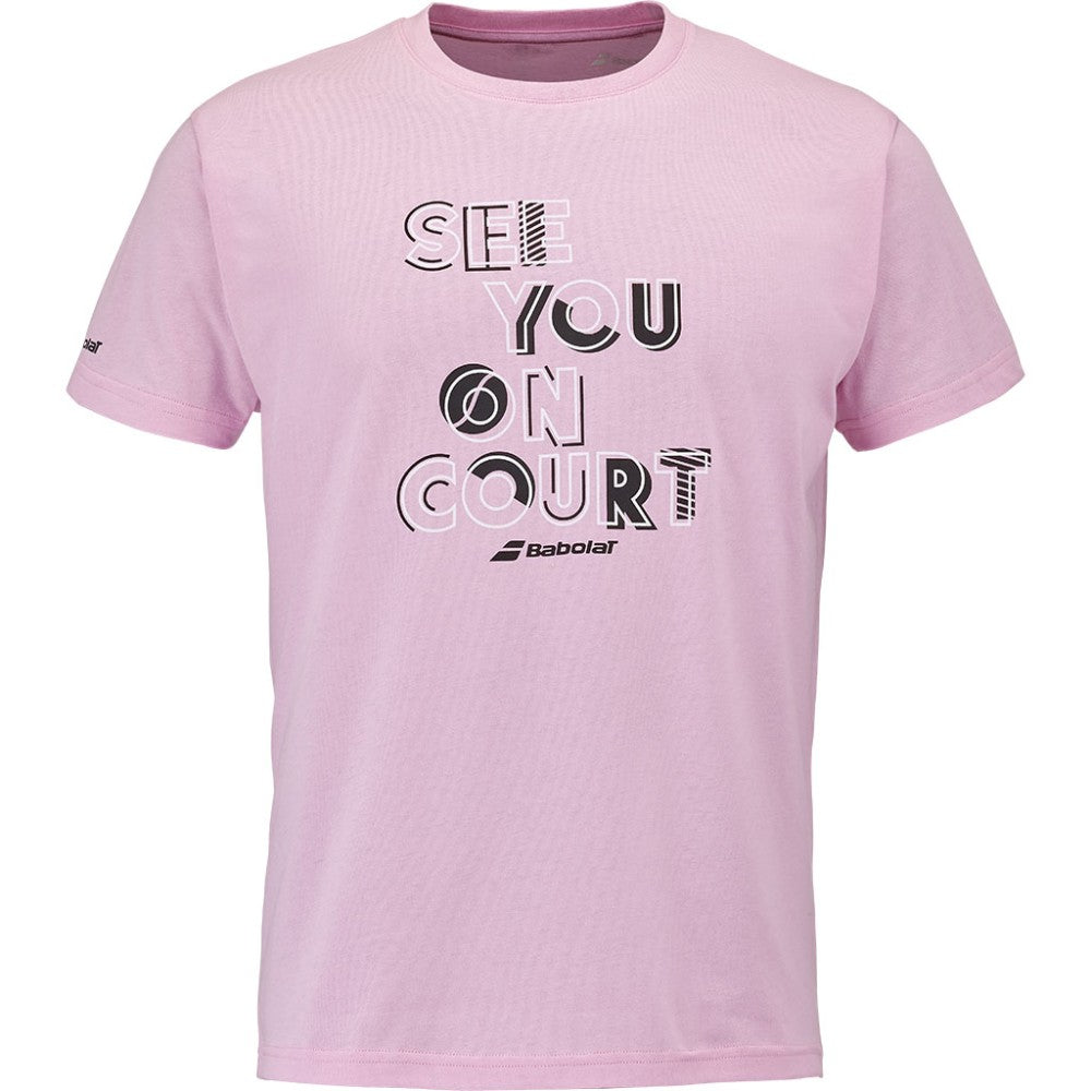 Мъжка тениска Babolat Exercise Message Tee Lilac