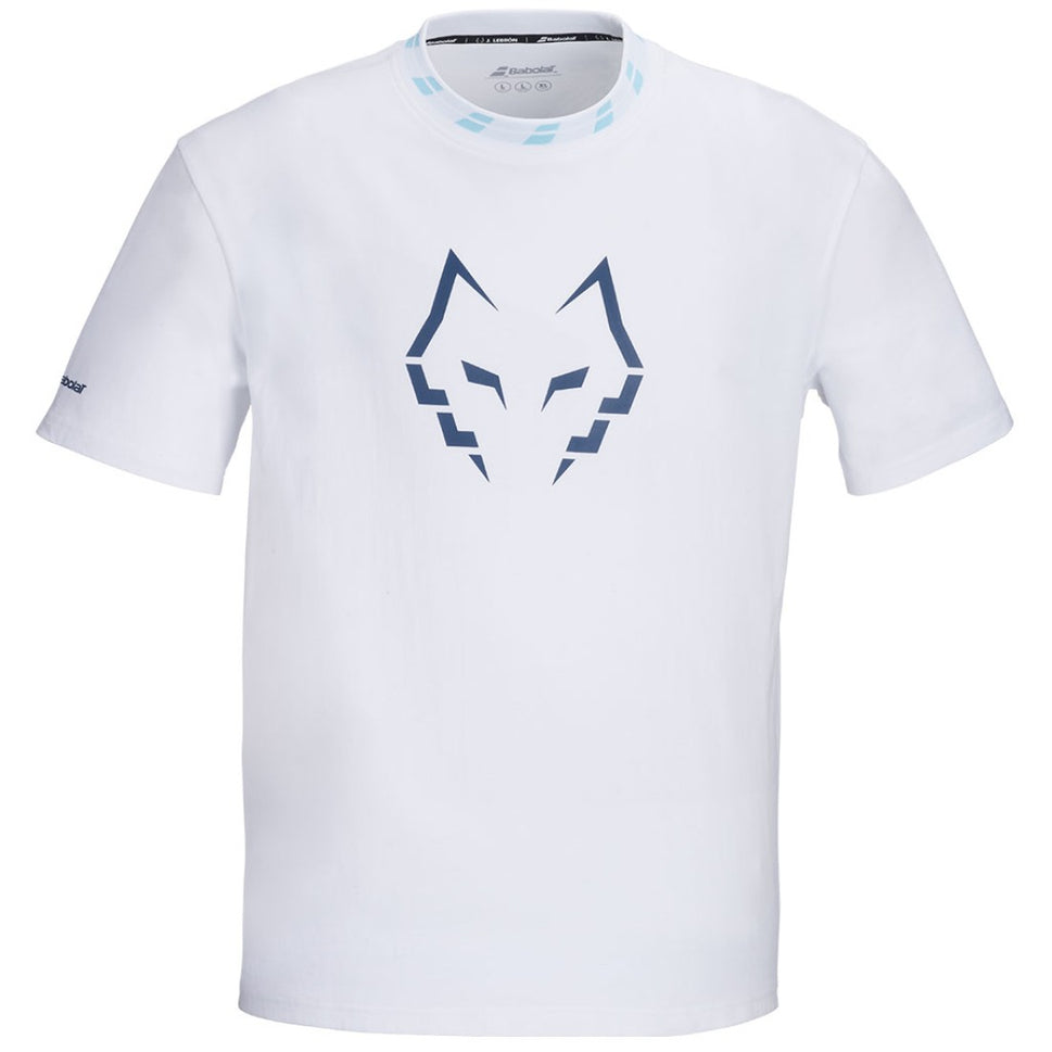 Мъжка тениска Babolat Cotton Tee Wide J. Lebron White