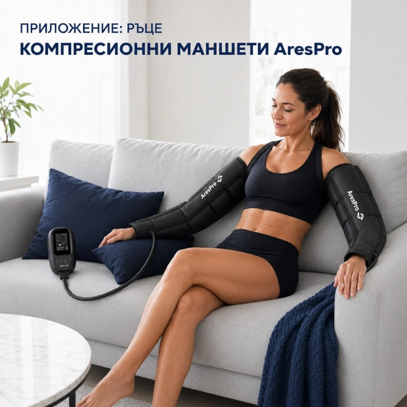 Професионална система за пресотерапия AresPro Въздушна компресия за крака и маншет за ръце
